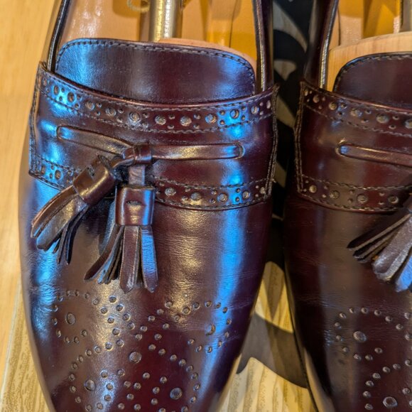 VINTAGE Ferragamo Caronte, Burgundy, Men's Size 9-1/2 D, Made in Italy - Picture 10 of 10